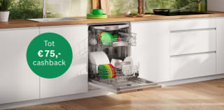 Tot €75,- cashback op geselecteerde energiezuinige vaatwassers van Bosch