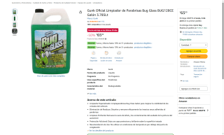 Gunk Bug Glass 3.785L por $65 | Amazon