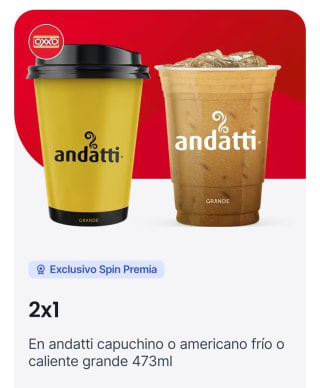 Café Andatii Capuchino al 2x1 | Spin by OXXO