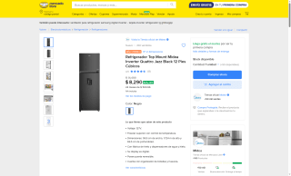 Refrigerador Midea 12 pies Inverter por $7,090 | Mercado Libre (TC Mercado Pago)