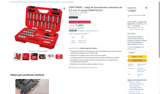 Juego Herramientas Craftsman 61 Pzs por $1,035 | Oferta Amazon