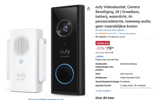 eufy Video Doorbell S220 voor €79,98 bij Amazon