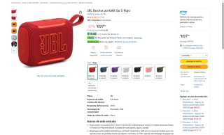 Bocina Portátil JBL Go 5 Roja por $698 | Oferta Amazon