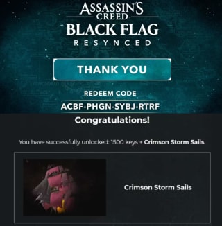 Velas Crimson Storm y 1500 Llaves Animus Gratis: Assassin's Creed Black Flag Resynced