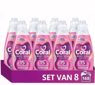 Coral = Robijn Quickwash Vloeibaar Wasmiddel 8 x 21 Wasbeurten voor €19,99 bij Bol