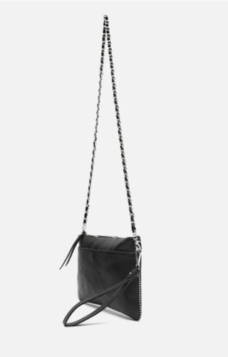 Bolso de fiesta pequeño con detalles metálicos y asa bandolera extraíble ed. por 12€