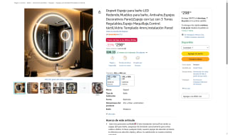Espejo LED Dopwii 45cm por $298 | Oferta Amazon