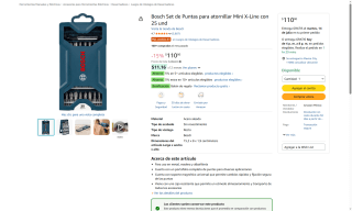 Set 25 Puntas Atornillar Bosch por $110 | Oferta Amazon