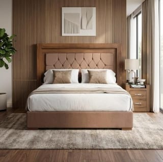Cabecera con Luz King Size y 1 Buró Bordeaux por $2,735 en The Home Depot