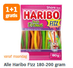 1+1 gratis op Alle Haribo bij de AH