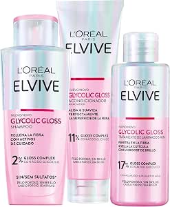 Pack 3 L'Oréal Paris Elvive Glycolic Gloss Rutina Completa Ácido Glicólico por 32.28€