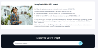 100 000 billets à 19€ en 2nde classe sur les lignes Intercités de jour
