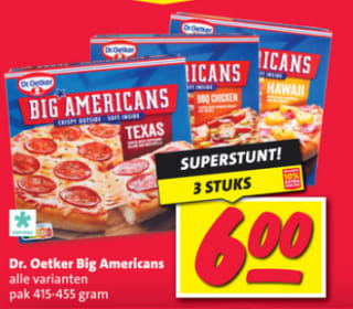 3 Big American Pizza's voor €6 bij de Nettorama
