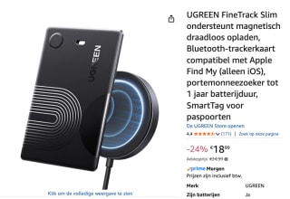 UGREEN FineTrack Slim ultradunne smart tracker voor €18,99 bij Amazon