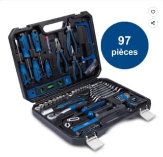 MALLETTE À OUTILS COMPLETE DE 97 PIÈCES WZK120 chrome vanadium- SCHEPPACH à 39,99€