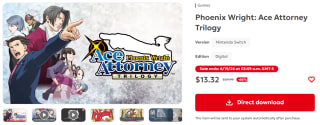 Phoenix Wright: Ace Attorney Trilogy por $163 | Oferta Nintendo eShop