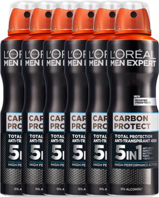 6 x L’Oréal Paris Men Expert Carbon Protect 5in1 Deodorant voor €11,89 bij Bol