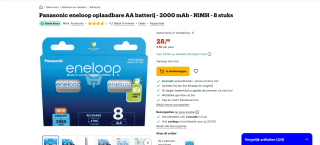Panasonic Oplaadbare batterijen voor €18,80