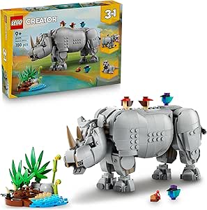 LEGO Creator 3in1 Wilde Dieren: Machtige Neushoorn met Vogels voor €42,48