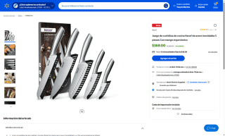 Juego Cuchillos Hecef 5 Piezas Acero Inoxidable por $369 | Walmart