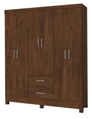 Ropero Lotus de 6 Puertas y 2 Cajones Color Rustico por $4,599