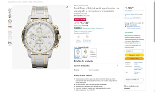 Reloj Fossil Dean para Hombre por $1,709 | Oferta Amazon