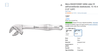 Wera 6004 Joker M Bahco voor €29,48 bij Amazon