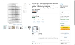 15 Cajas Almacenamiento Zapatos Plástico Transparente por $769 | Amazon