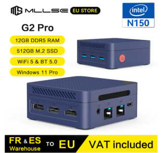 Mini PC Mllse G2 Pro - Intel N150, RAM 12 Go LPDDR5 4800 MT/s, SSD 512 Go à 155,39€