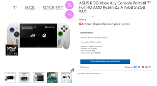 ASUS ROG Xbox Ally 16GB 512GB por $9,999 | Oferta Costco