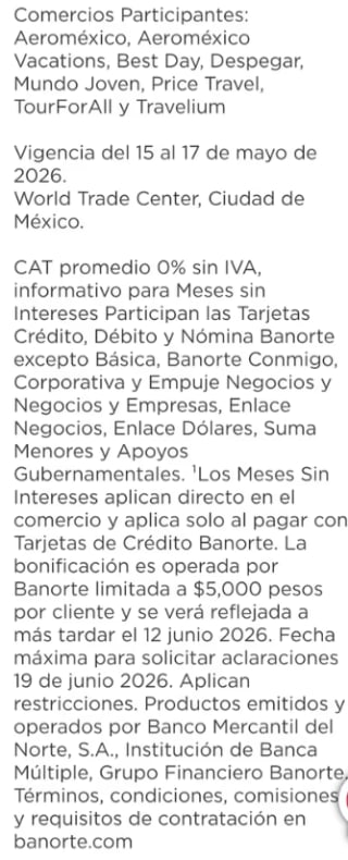 15% de Bonificación en Outlet Viaja y Vuela a MSI | Banorte