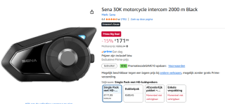 Sena 30K motorcycle intercom 2000 m Black voor €161,99 dmv code bij Amazon