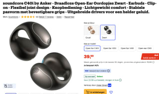 Soundcore C40i Zwart voor €39,99 bij Bol