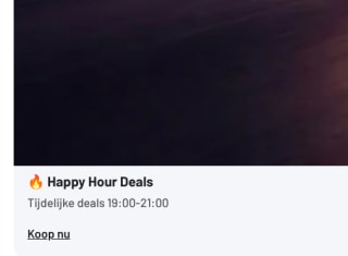 Happy Hour Deals - Tot wel 60% korting