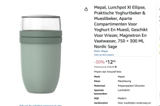 Mepal Lunchpot xl Ellipse - 750 + 300 ml voor €12,80 bij Amazon