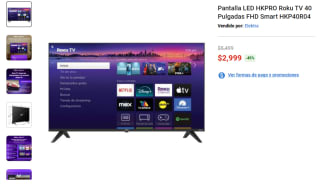 Smart TV LED HKPRO Roku TV 40" FHD por $2,999 | Elektra