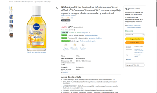 Agua Micelar NIVEA por $65 | Oferta Amazon
