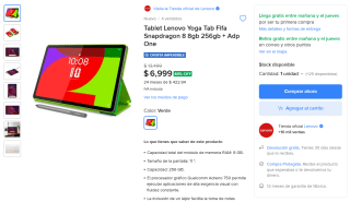 Tablet Lenovo Yoga Tab FIFA por $6,449 | Mercado Libre