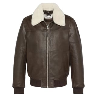 Veste en cuir marron Schott Flight pour homme à 199,99€
