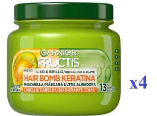 4 x Garnier Fructis Mascarilla Capilar Liso & Brillo, 320ml por 10.53€