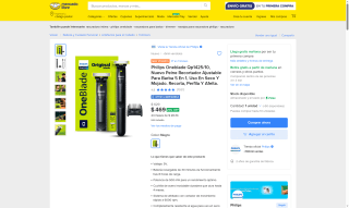Philips OneBlade QP1425/10 por $469 | Oferta Mercado Libre