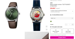 Reloj ORIS Artelier 73377624057 por $28,800 | Oferta Liverpool