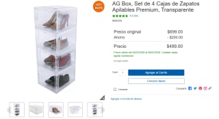 Set de 4 Cajas de Zapatos Apilables por $499 | Costco
