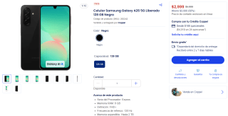Samsung Galaxy A26 5G 128GB por $2,999 en Coppel