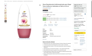 Desodorante Dove Roll On Caléndula 50ml por $27 | Amazon