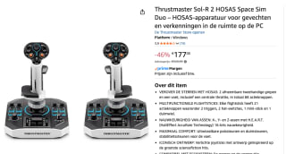 THRUSTMASTER SOL-R 2 HOSAS Space Sim Duo PC Vliegstuur voor €177 bij Amazon
