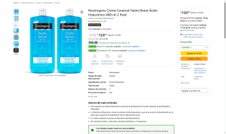 Crema Neutrogena 400ml x2 por $168 | Oferta Amazon