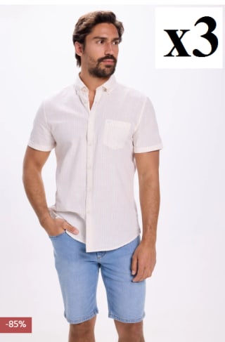 3 Camisas Slub Rayas para Hombre Milano por 11.98€