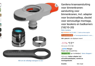 Gardena kraanverbindingsstuk binnenshuis voor €11,50 bij Amazon