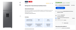 Refrigerador 11 pies Samsung Top Mount por $6,715 | Bodega Aurrera (BBVA MSI)